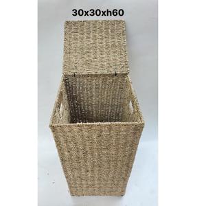 Handcrafted Multi-Purpose Storage Bin Square Natural Seagrass Organize Storage Baskets <b>Household</b> <b>Items</b> with Style - Product Image 3