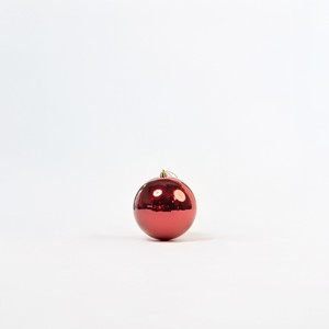 Adornos Navideños Rojos de Plástico, Juego de 3 Piezas, 12 cm de Diámetro, Bolas Decorativas para Árbol - Product Image 2