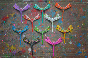 Venta al por mayor de libélulas de bambú, artesanías vietnamitas tradicionales, Libélula de bambú colorida ecológica para decoración del hogar - Product Image 3