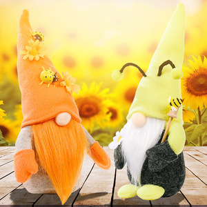 Décoration d'automne récolte Thanksgiving décorations gnomes en peluche elfe nain poupée Figurine avec abeille <span class=keywords><strong>citrouille</strong></span> automne feuilles d'érable - Product Image 4