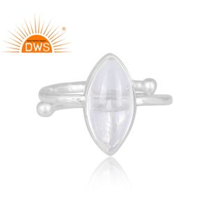 Best Selling Fine Sterling Silver Natural <b>Crystal</b> Quartz Gemstone Stackable <b>Ring</b> Custom Jewelry For Women Gift For Her - Product Image 3