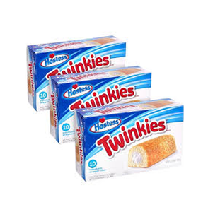 Hostess Twinkies Original Snack Cake, paquet de 10, 6 unités par paquet, 100g, énergie 1600 Kj, 382 Kcal, matières grasses 15g, glucides 64g - Product Image 1