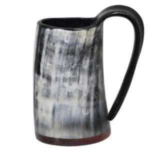 แก้วมักรูปเขาควายแกะสลักพร้อมด้ามจับถ้วยกาแฟโรงแรมทำด้วยมือทำมือในอินเดียโดยงานฝีมือรูปพระจันทร์เสี้ยว - Product Image 4