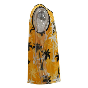 Gym Tank <b>Top</b> Aitutaki Cook Islands Palm Tree Print Tank <b>Top</b> Yellow Breathable Polyester Summer Casual Men's Sleeveless <b>Top</b> - Product Image 3