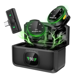 Set Microfono Lavalier Wireless per Streaming dal Vivo, Ricarica Rapida con Adattatore Type-C a Lightning, Ricevitore Type-C - Product Image 5