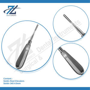 Élévateurs radiculaires Seldin 34S 4.0mm Élévateurs d'extraction dentaire en acier inoxydable de haute qualité Fabricant d'équipements pour dents Pakistan - Product Image 4