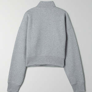 Sudadera acogedora de lana de algodón con media cremallera para mujer, ropa de calle con forro frontal 100% algodón, logotipo personalizado, cuarto de cremallera, caída Otoño/Invierno - Product Image 3