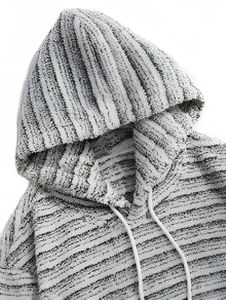 High Quality Unisex Sustainable 100% Cotton <b>Christmas</b> Striped Pattern Terry <b>Hoodie</b> with Kangaroo Pocket Customizable Oversized - Product Image 2