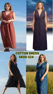 Nouvelle robe longue tendance en coton, article tendance, robe bohème tendance pour femmes en coton - Product Image 6