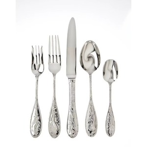 Juego de 4 cubiertos de acero inoxidable Ideal para cocina, mesa, café, uso doméstico, cubiertos con acabado Chapado en Color plateado, mango hecho a mano - Product Image 6