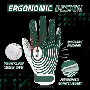 Gants de football américain entièrement personnalisables Logo personnalisé Poignée en silicone antidérapante Gants professionnels d'extérieur à large récepteur - Product Image 6