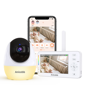 Anicebb ABM206 OEM ODM Moniteur Bébé Hybride WiFi FHSS 4,3 Pouces 1080P avec Vision Nocturne et Détection de Mouvement, Caméra Intelligente pour Maison, Animaux et Personnes Âgées - Product Image 1