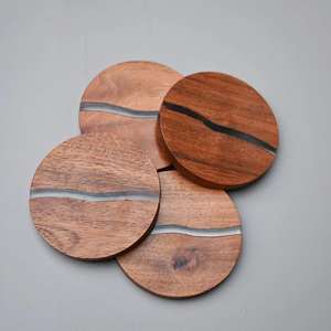 Posavasos Ecológicos de Madera y Resina de Primera Calidad con Elegante Soporte Cuadrado, Diseño Clásico para Uso en el Hogar, Hoteles, Restaurantes y Cafeterías - Product Image 6