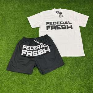 Surdimensionné T-shirt Ensembles Courts D'été Survêtement Ensemble Haute Qualité Deux Pièces T-shirt Et Short Ensemble Y2k Streetwear Survêtement Pour Hommes - Product Image 5