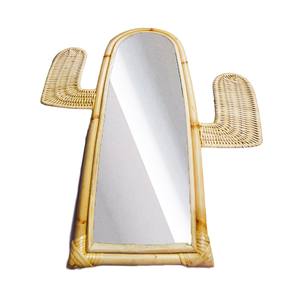 Luxurious Cactus Shaped Rattan <b>Mirror</b> Art Design <b>Hanging</b> <b>Wall</b> Decoration for Children's Room Special for Home Use - Product Image 3