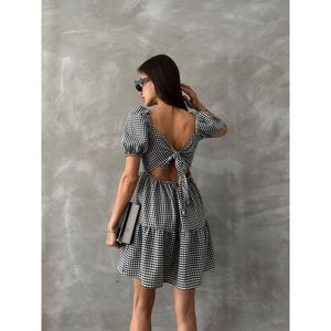 Vestido a Cuadros Negro al por Mayor de Topshow - Product Image 1