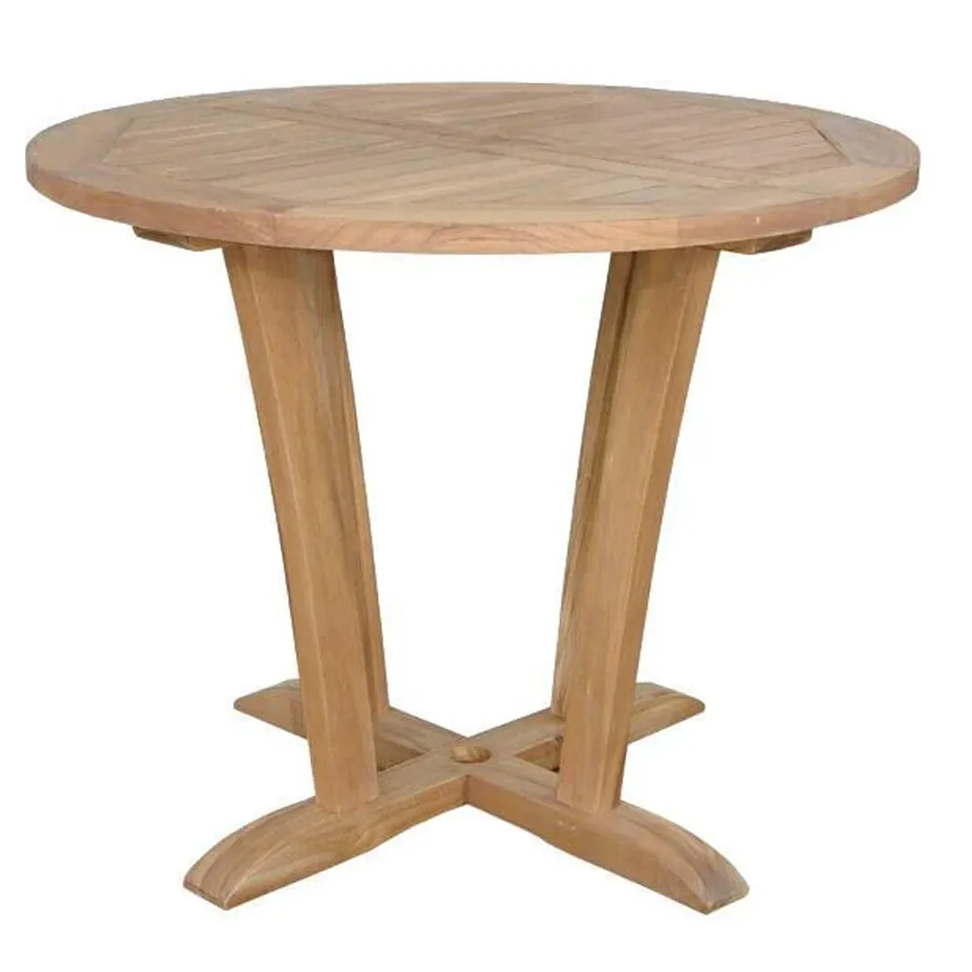 Tavolo da Bar in legno di Teak massiccio per interni ed esterni con finitura naturale