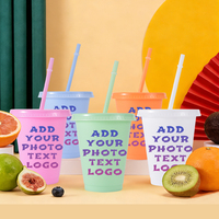 Gobelets en plastique en gros avec paille et couvercle, tasses réutilisables en PP avec logo personnalisé pour événements d'entreprise, cadeaux promotionnels