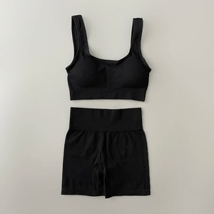 Surdimensionné Plaine Pull Femmes Sport Soutien-Gorge Taille Haute Shorts Yoga Ensemble Tenues D'entraînement Leggings Ensembles Fitness Gym Vêtements - Product Image 5