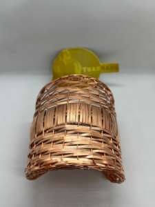 Bracelet tissé à la main large Artisan tressé Vintage fil enroulé Bracelet en cuivre bijoux en laiton - Product Image 2