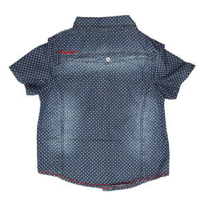 เสื้อเชิ้ตเดนิมแขนสั้นสำหรับเด็กผู้ชาย - สีฟ้า - Product Image 2