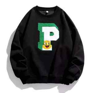 OSTROWEARS ENTERPRISES personnalisé chenille broderie surdimensionné sweat ras du cou à manches longues sweats à capuche haut Preppy pour l'hiver - Product Image 3