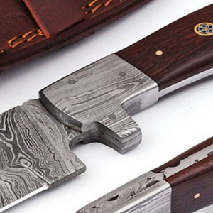 Cuchillo de Caza de Acero de Damasco Hecho a Medida con Mango de Cuerno de Carnero, Cuchillo de Camping para Exteriores, Venta Caliente, OEM Disponible - Product Image 6