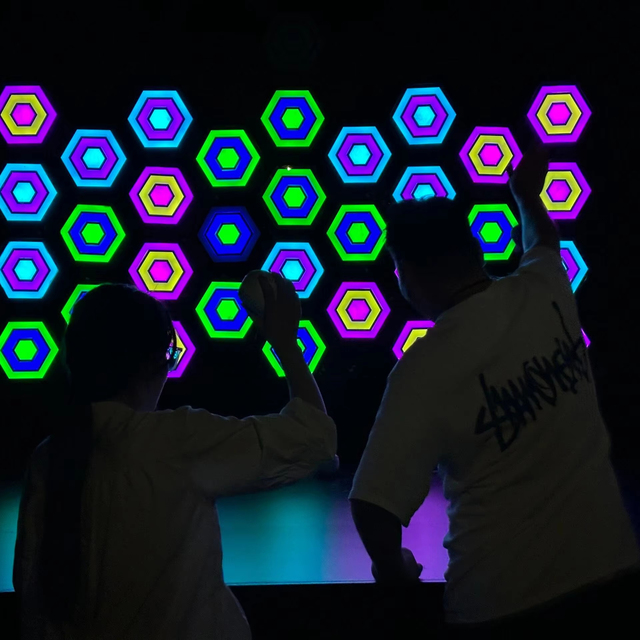 Factory Sale Interactive Touch Sensored LED Wall Game Arena-Striking Hexagon Target Toss Challenge Room Stainless Steel