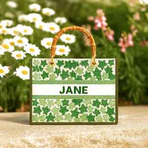 กระเป๋าถือแบบลำลองทำมือจากอินเดีย ประดับลูกปัดแก้วหลากสี รูปทรงบาแกตต์  ได้รับการรับรองจาก MS Handicraft  สามารถปรับแต่งรูปทรงได้ - Product Image 5