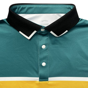 Camiseta de golf de secado rápido personalizada para hombre Polo de LICRA de poliéster con logotipo bordado de patrón de impresión de manga corta - Product Image 4