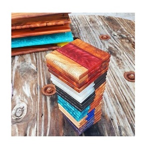 Posavasos de madera epoxi y resina hecha a mano, respetuoso con el medio ambiente, 100%, posavasos clásico de alta comercialización, uso para el hogar, Hotel y restaurante - Product Image 2