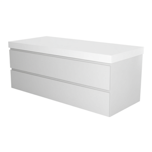 Mobile Lavabo Sospeso Koricini Vieste Grigio Perla 120x50x50 cm con 2 Cassetti - Product Image 2