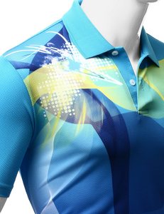 Polos de poliéster de manga corta con estampado personalizado para hombre para primavera y verano, ropa deportiva transpirable para gimnasio y fitness con logotipo - Product Image 3
