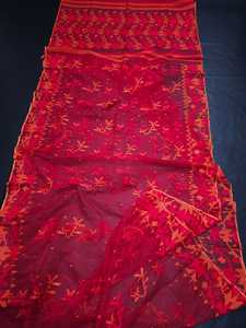 Exclusivo Deshi RED Dhakai Jamdani Sharee exportable para mujer JAMDANI FABRIC Blue GREEN Golden Sky Blue de Bangladesh - Product Image 5