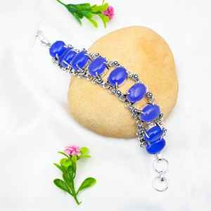 Blue Chalcedony Bracelet 925 Sterling Silver Handmade Gemstone Bracelet Jewelry <b>Gift</b> For Wedding Birthday Women - Product Image 6