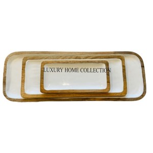 Plateaux de service en bois fabriqués à la main en bois de haute qualité qui offrent à la fois durabilité et beauté - Product Image 2