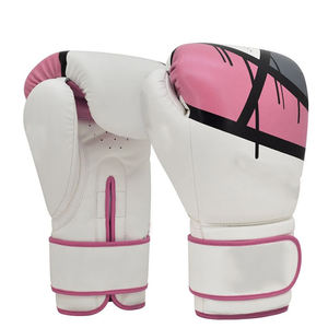 Gants de boxe d'entraînement en cuir de haute qualité, professionnels, à prix de gros, lacés, doigts entiers, respirants, imperméables, ajustables - Product Image 2