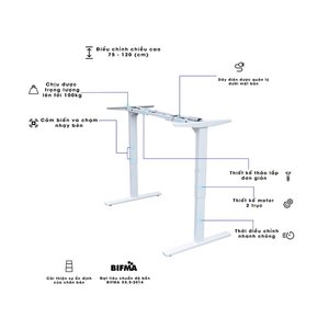 CBNT33-2A2 Electric Height-<b>Adjustable</b> <b>Table</b> <b>Legs</b> with 2 Minimalist Joints - Product Image 6