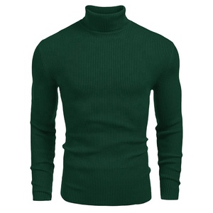 Pull à col roulé et à manches longues avec logo personnalisé pour hommes, couleur unie, brodé de haute qualité, automne hiver, vente en gros - Product Image 5