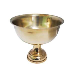 Pièce maîtresse de bol à piédestal en laiton doré royal pour mariage de table utilise des bols à fruits solides en laiton réutilisables - Product Image 2