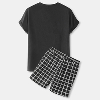 Conjunto de 2 Piezas de Algodón para Hombre, Camiseta de Manga Corta y Pantalones Cortos, Ropa Casual de Verano, Tejido Transpirable