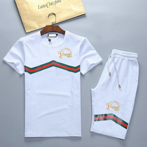 Conjunto corto de dos piezas, pantalones cortos de poliéster, conjuntos de camisetas, traje de jogging para hombre, chándales para verano - Product Image 2