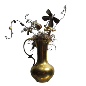 Metal With Brass Antique Finished New Arrival Flower Vase For Living Home Decorative With Color Antique Finished - Product Image 4