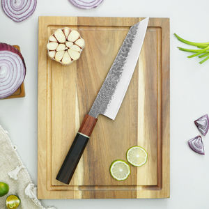 Cuchillo Santoku Profesional de 7/8 Pulgadas, Forjado a Mano en Acero 5Cr15, Juego de Cuchillos de Cocina con Mango de Madera - Product Image 4