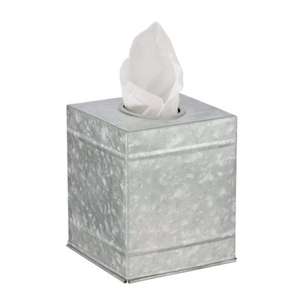 Porte-mouchoirs en métal galvanisé de haute qualité avec des détails de ferme rustiques et parfait pour ajouter un style vintage à la pièce - Product Image 1