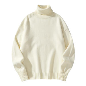 Suéteres para Hombre, Suéter de Cuello Alto, Suéter de Punto, Camiseta de Hombros Caídos, Camiseta de Punto, Suéteres Térmicos Gruesos de Invierno - Product Image 2