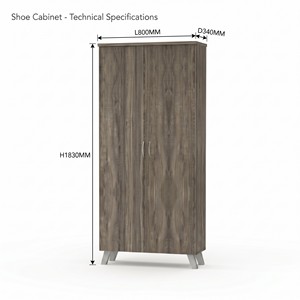 Moderno Zapatero Alto de 2 Puertas 2579, Organizador de Almacenamiento Independiente de Gran Capacidad de 8 Niveles para Sala de Estar y Entrada, de Aglomerado - Product Image 2