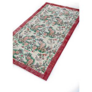 Tapis en laine vintage 9x12 rouge-orange noué à la main, motifs floraux rectangulaires en patchwork pour couloir et entrée - Pae-2272 - Product Image 2