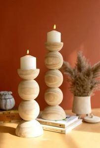 Portavelas de madera de última colección para decoración del hogar y decoración de bodas disponible en artesanías indias para el hogar - Product Image 6