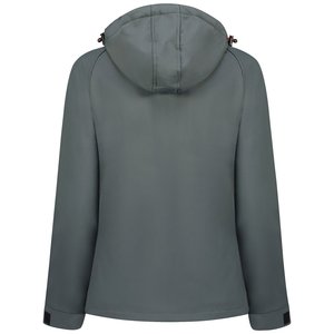 Chaqueta Softshell de invierno para mujer con cremallera clásica, chaqueta de invierno con capucha de peso pesado suave a prueba de viento con logotipo personalizado - Product Image 2